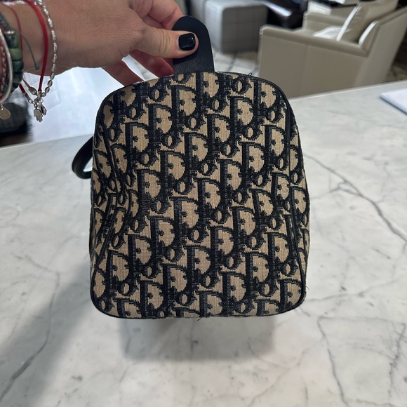 Authentic Christian Dior Boston Bag Trotter Monogram Canvas Blue Leather. EUC - Picture 5 of 17